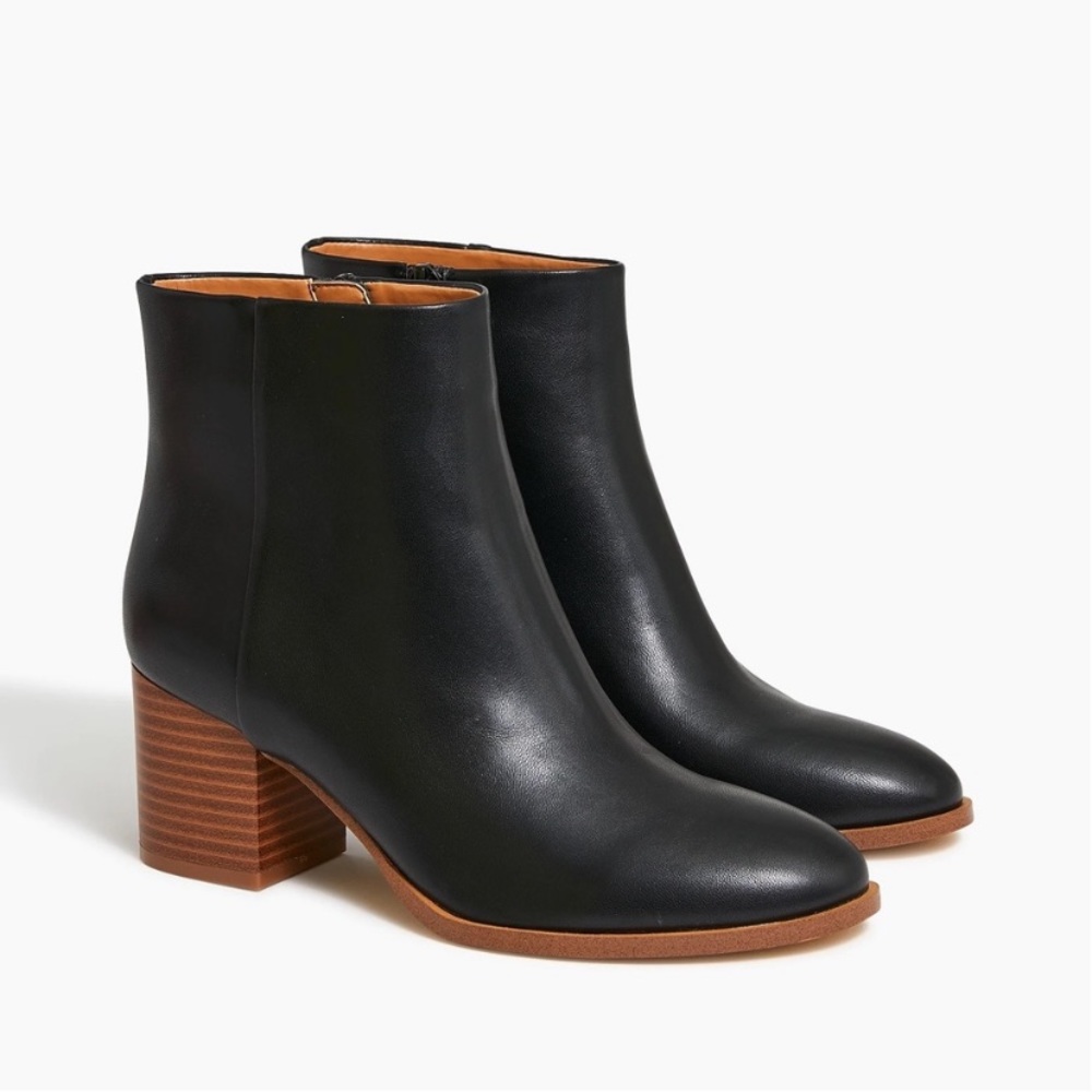 J. Crew Black Faux Leather Boots Size 8